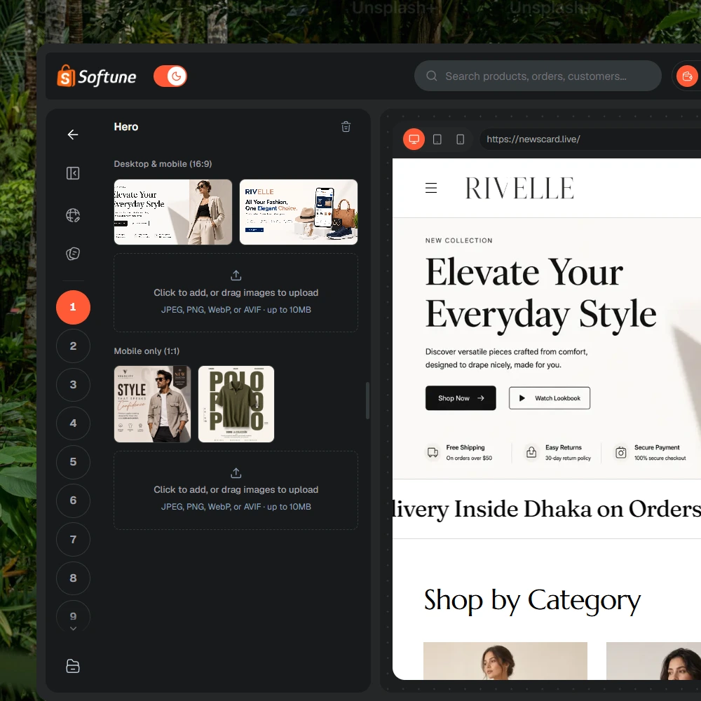 Theme Editor in the SoftuneBD dashboard